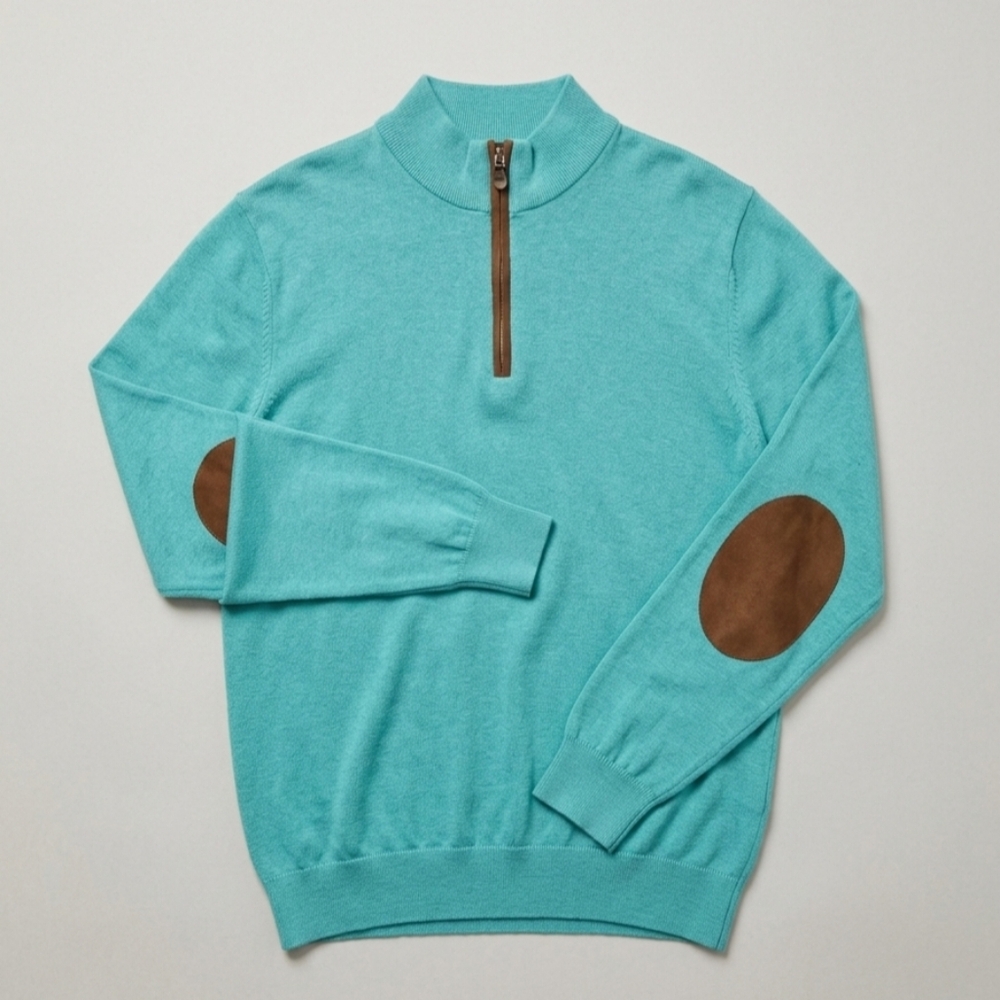 Vineyard Vines Round Hill 1/4 Zip Sweater XXL Green Cotton Alpaca Preppy Coastal